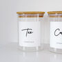Set Of Tea, Coffee And Sugar Jars With Bamboo Lids, thumbnail 3 of 9