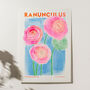 Rnunculus Flower Risograph Print, thumbnail 2 of 3