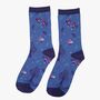 Women's Bamboo Socks Blue Christmas Robin, thumbnail 1 of 3