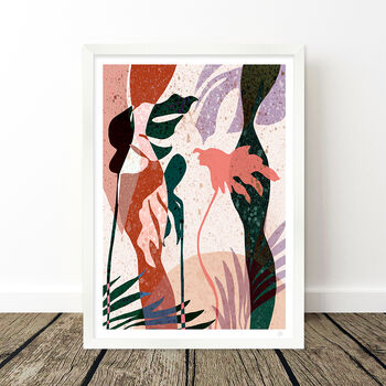 Warm Tone Tropical Leaf Silhouette Art Print, 7 of 10