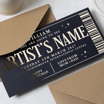 Concert Ticket Gift Voucher Custom Personalised, 3 of 9