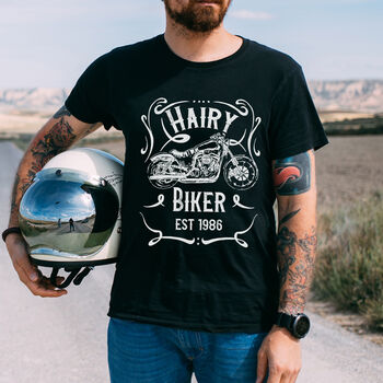 Personalised Hairy Biker Motorcycle Adult T Shirt, 2 of 6