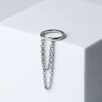 Sterling Silver Chain Dangle Ear Cuff, 2 of 6