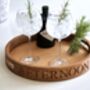 Personalised Round Oak Butlers Tray, thumbnail 3 of 7