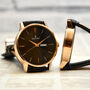 Personalised Men’s Black And Rose Gold Wrist Watch, thumbnail 3 of 6