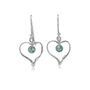 Handmade Blue Topaz Heart Drop Earrings, thumbnail 2 of 5