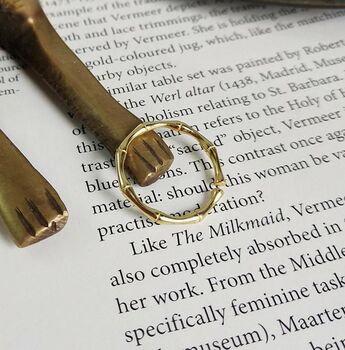 14 K Dainty Gold Bamboo Ring, 10 of 11