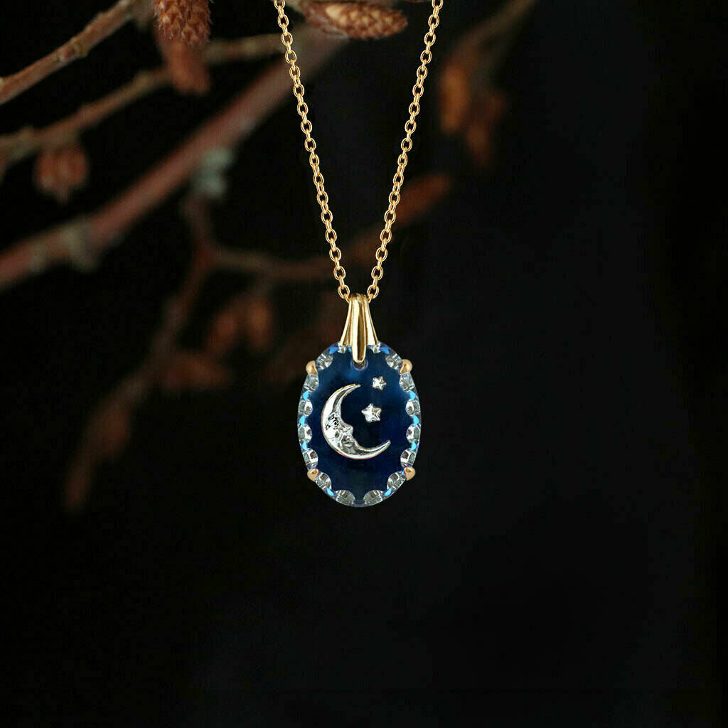 Vintage Glass Moon And Star Pendant, 1 of 6