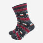 Fair Isle Christmas Pudding Men's Bamboo Socks Black Red, thumbnail 1 of 4