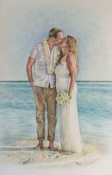 Custom Wedding Portrait Pencil Drawing Or Gift Voucher, 6 of 10