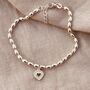 Sterling Silver Cz Mini Heart Bracelet, thumbnail 1 of 4