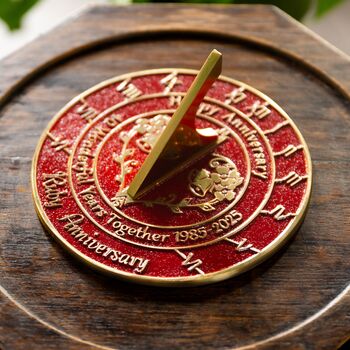 40th Ruby Anniversary Sundial Gift Celebration Present, 9 of 10