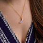 Moonstone June Birthstone Moon Necklace, thumbnail 4 of 11