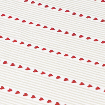Set Of Four Cranberry Heart Striped Cotton Placemats, 4 of 5