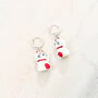 Lucky Maneki Neko Cat Huggie Earrings, thumbnail 2 of 2