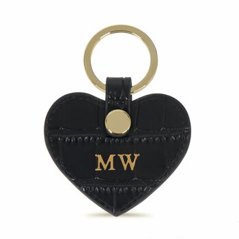 Personalised Leather Heart Key Ring, 6 of 9
