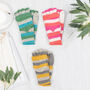 Colourful Stripe Knit Mitten Gloves, thumbnail 1 of 6