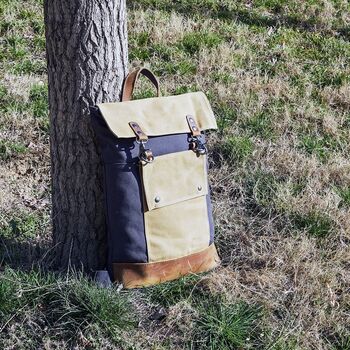 Waxed Canvas Backpack With Large Front Pocket Green, 12 of 12