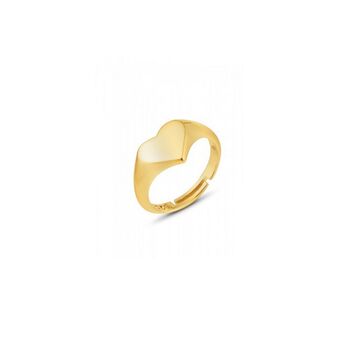 Heart Love Signet Ring In Sterling Silver, Gold Plated, 6 of 9