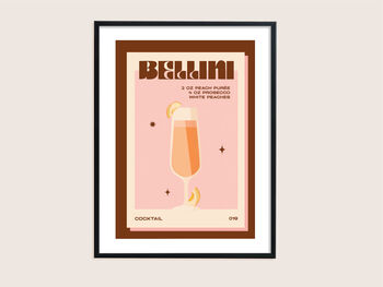 Retro Cocktail Bellini Print, 4 of 4
