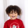 Vintage Santa And Candy Cane Embroidered Personalised Christmas Sweatshirt Jumper, thumbnail 3 of 5