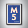 M5 Manchester Typography Postcode Print, thumbnail 9 of 10