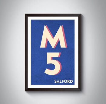 M5 Manchester Typography Postcode Print, 9 of 10