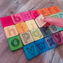 Handcrafted Wooden Alphabet Cuboids In Rainbow, thumbnail 4 of 11