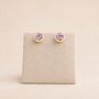 7mm Gold Plated Sterling Silver June Birthstone Stud Earrings, thumbnail 2 of 4