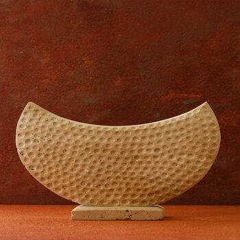Crescent Travertine Textured Sculpture, 4 of 4