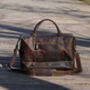 Leather Weekend Bag With Jacket Compartment, thumbnail 8 of 11