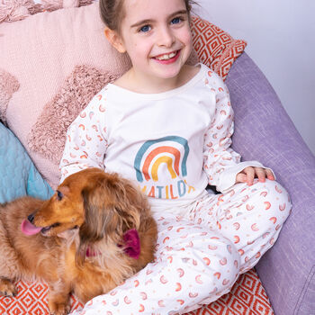 Personalised Organic Rainbow Pyjamas, 3 of 8