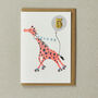 Handmade Giraffe 5th Birthday Card, thumbnail 1 of 4