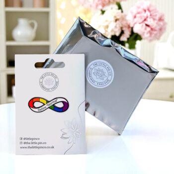 Define Normal, Autism, Adhd, Neurodivergent, Rainbow Infinity Lemniscate Enamel Lapel Pin Badge, 2 of 8