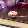 Thank You Teacher Sterling Silver Mini Doughnut Necklace, thumbnail 2 of 12