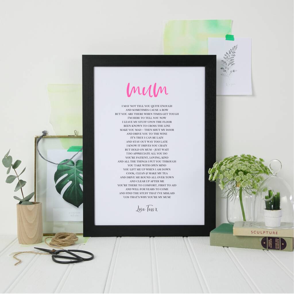 Funny Mum Poem Print By shmuncki | notonthehighstreet.com