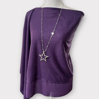 Long Star Pendant Statement Necklace, 2 of 4