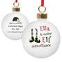 Personalised Elf Surveillance Bauble, thumbnail 2 of 5
