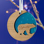 Starry Bear Wood Personalised Christmas Decoration, thumbnail 5 of 7