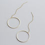 Circle Hoop Long Chain Earrings, thumbnail 2 of 5