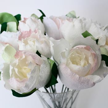 Ivory Paper Peony Bouquet, 3 of 4