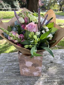 Pinks Hand Tied Bouquet Includes Pink Roses, 8 of 10