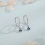 Sterling Silver Extra Tiny Three Cz Huggie Hoop Earrings, thumbnail 5 of 12