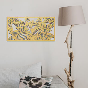 Contemporary Wooden Flower Pattern Wall Sculpture For Home Interiors, 5 of 8