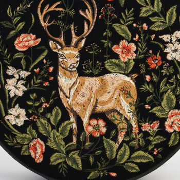 Aurora Fawn Embroidered Black Circle Bag, 3 of 7