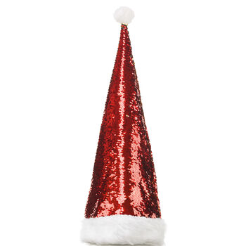 Red Sequined Oversized Santa Hat, 6 of 12
