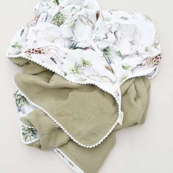 Organic Muslin Floral Baby Blanket, 8 of 12
