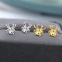 Spider Stud Earrings In Sterling Silver, thumbnail 7 of 12