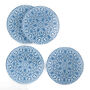 'Blue Turkish Flower' Heavyweight Glass Coaster Set, thumbnail 5 of 10