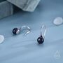 Sterling Silver Genuine Black Freshwater Pearl Hook Earrings, thumbnail 4 of 10